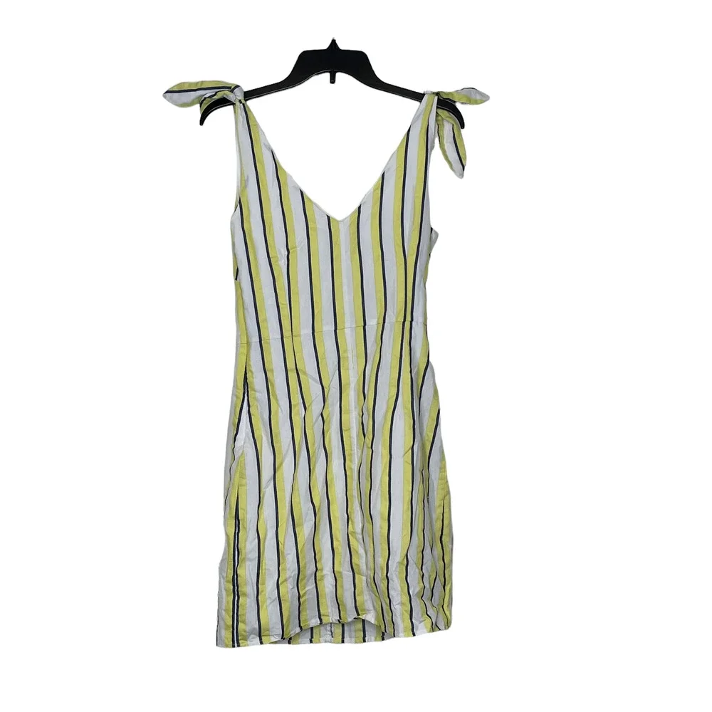 Cupcakes & Cashmere Womens Sun‎ Dress Size 2 Yellow Blue White Striped Lined - Picture 5 of 5